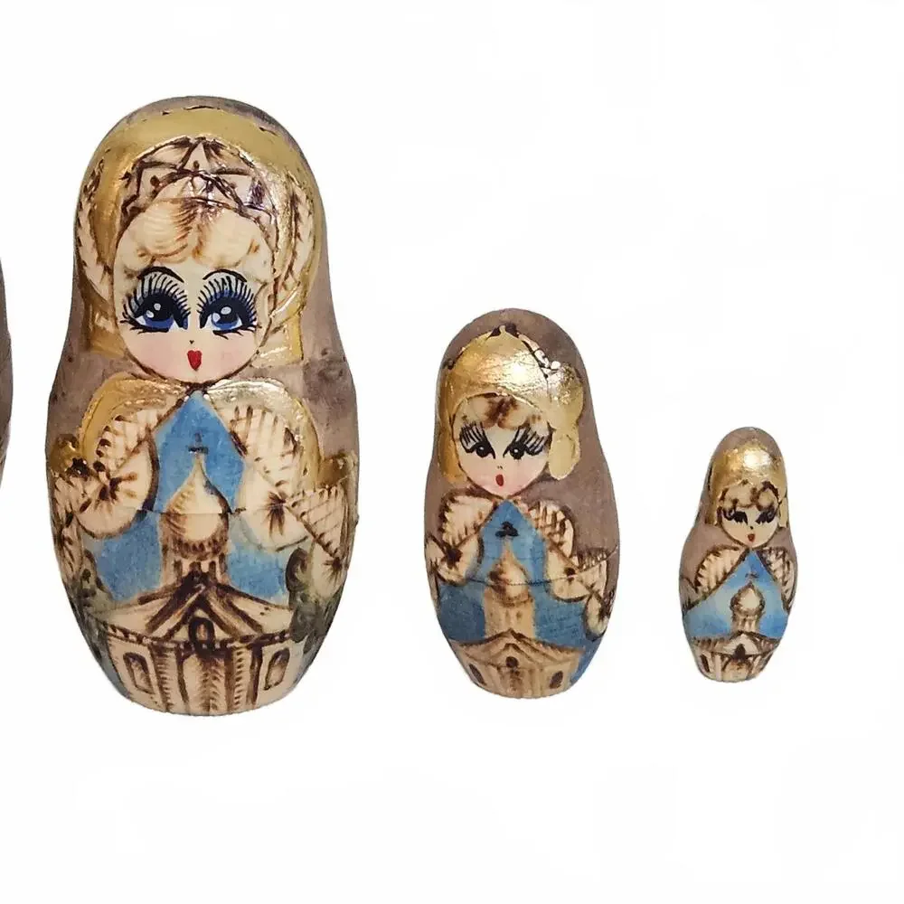 Russian 7 Pc Matryoshka Nesting Doll Sergiev Posad 1989 Soviet Signed Cathedral - Picture 3 of 15